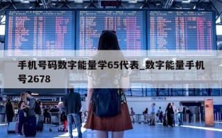 手机号码数字能量学 65 代表_数字能量手机号 2678