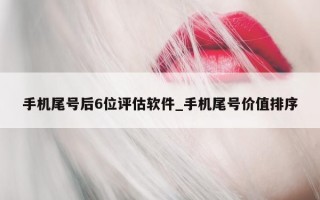 手机尾号后 6 位评估软件_手机尾号价值排序