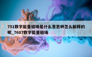 751 数字能量磁场是什么意思啊怎么解释的呢_7687 数字能量磁场