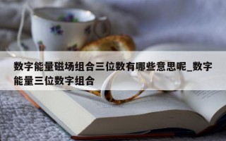 数字能量磁场组合三位数有哪些意思呢_数字能量三位数字组合