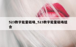 523 数字能量磁场_523 数字能量磁场组合