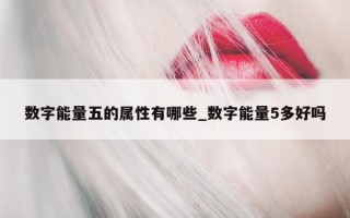 数字能量五的属性有哪些_数字能量 5 多好吗