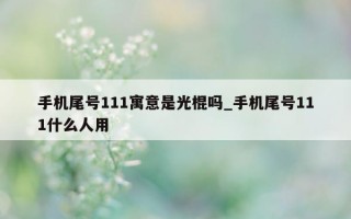 手机尾号 111 寓意是光棍吗_手机尾号 111 什么人用