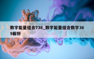 数字能量组合 738_数字能量组合数字 369 解析