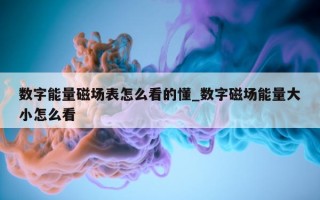 数字能量磁场表怎么看的懂_数字磁场能量大小怎么看