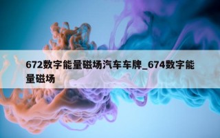 672 数字能量磁场汽车车牌_674 数字能量磁场