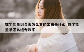 数字能量组合表怎么看的出来是什么_数字能量学怎么组合数字