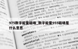 975 数字能量磁场_数字能量 955 磁场是什么意思