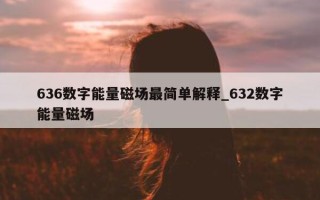 636 数字能量磁场最简单解释_632 数字能量磁场