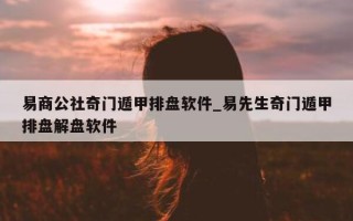 易商公社奇门遁甲排盘软件_易先生奇门遁甲排盘解盘软件