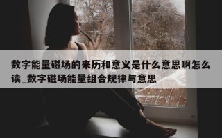 数字能量磁场的来历和意义是什么意思啊怎么读_数字磁场能量组合规律与意思