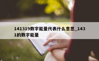 141319 数字能量代表什么意思_1431 的数字能量