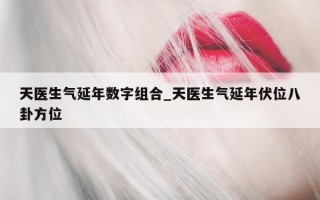 天医生气延年数字组合_天医生气延年伏位八卦方位