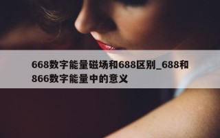 668 数字能量磁场和 688 区别_688 和 866 数字能量中的意义