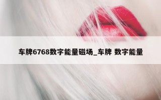 车牌 6768 数字能量磁场_车牌 数字能量