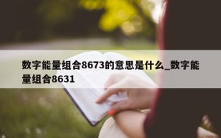 数字能量组合 8673 的意思是什么_数字能量组合 8631