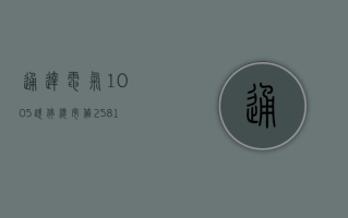 通达电气 -10.05% 跌停，总市值 25.81 亿元