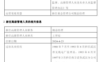 前海开源基金新任王厚琼为副总经理 曾任职于南方证券南方基金