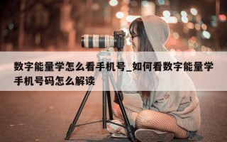 数字能量学怎么看手机号_如何看数字能量学手机号码怎么解读