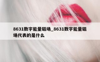 8631 数字能量磁场_8631 数字能量磁场代表的是什么