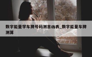 数字能量学车牌号码测吉凶表_数字能量车牌测算