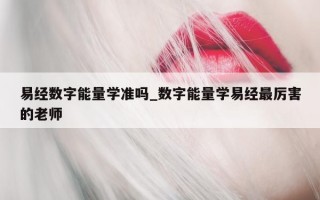 易经数字能量学准吗_数字能量学易经最厉害的老师