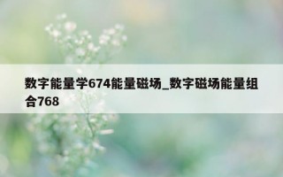 数字能量学 674 能量磁场_数字磁场能量组合 768