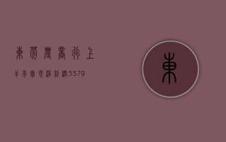 东莞农商行：上半年实现净利润 33.79 亿元 同比减少 8.07%