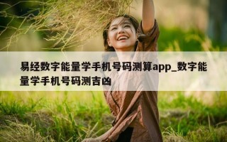 易经数字能量学手机号码测算 app_数字能量学手机号码测吉凶