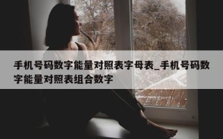 手机号码数字能量对照表字母表_手机号码数字能量对照表组合数字