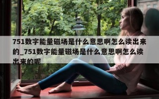 751 数字能量磁场是什么意思啊怎么读出来的_751 数字能量磁场是什么意思啊怎么读出来的呢