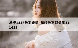 易经 1413 数字能量_易经数字能量学 131419