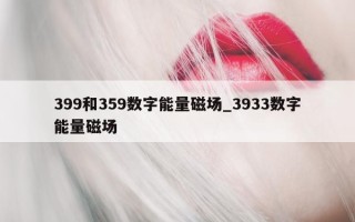 399 和 359 数字能量磁场_3933 数字能量磁场