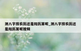 测八字按农历还是阳历算呢_测八字按农历还是阳历算呢视频