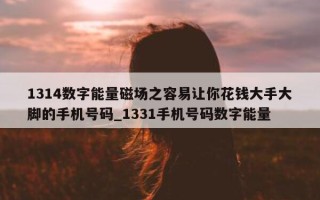 1314数字能量磁场之容易让你花钱大手大脚的手机号码_1331手机号码数字能量