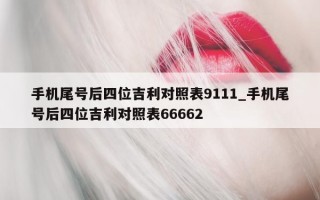 手机尾号后四位吉利对照表 9111_手机尾号后四位吉利对照表 66662