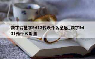 数字能量学 9413 代表什么意思_数字 9431 是什么能量