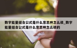 数字能量组合公式是什么意思啊怎么读_数字能量组合公式是什么意思啊怎么读的