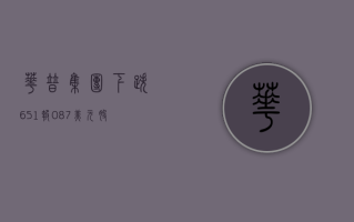 华普集团下跌 6.51%，报 0.87 美元 / 股