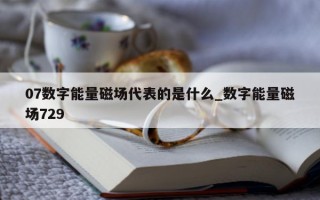 07 数字能量磁场代表的是什么_数字能量磁场 729