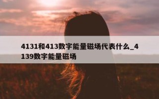 4131 和 413 数字能量磁场代表什么_4139 数字能量磁场