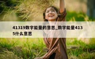 41319 数字能量的意思_数字能量 4135 什么意思