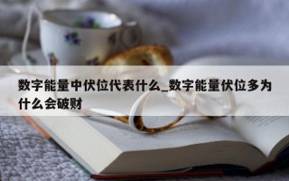 数字能量中伏位代表什么_数字能量伏位多为什么会破财