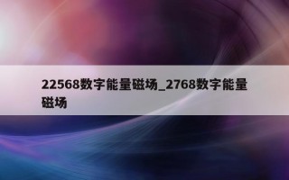 22568 数字能量磁场_2768 数字能量磁场