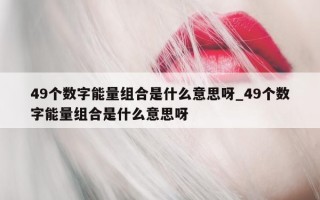 49 个数字能量组合是什么意思呀_49 个数字能量组合是什么意思呀