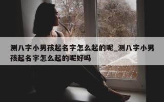 测八字小男孩起名字怎么起的呢_测八字小男孩起名字怎么起的呢好吗