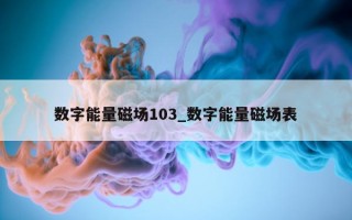 数字能量磁场 103_数字能量磁场表