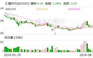 汇嘉时代：2024 年半年度净利润约 4122 万元 同比下降 67.19%