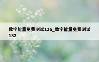 数字能量免费测试 136_数字能量免费测试 132