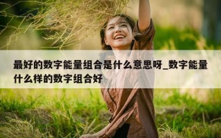 最好的数字能量组合是什么意思呀_数字能量什么样的数字组合好